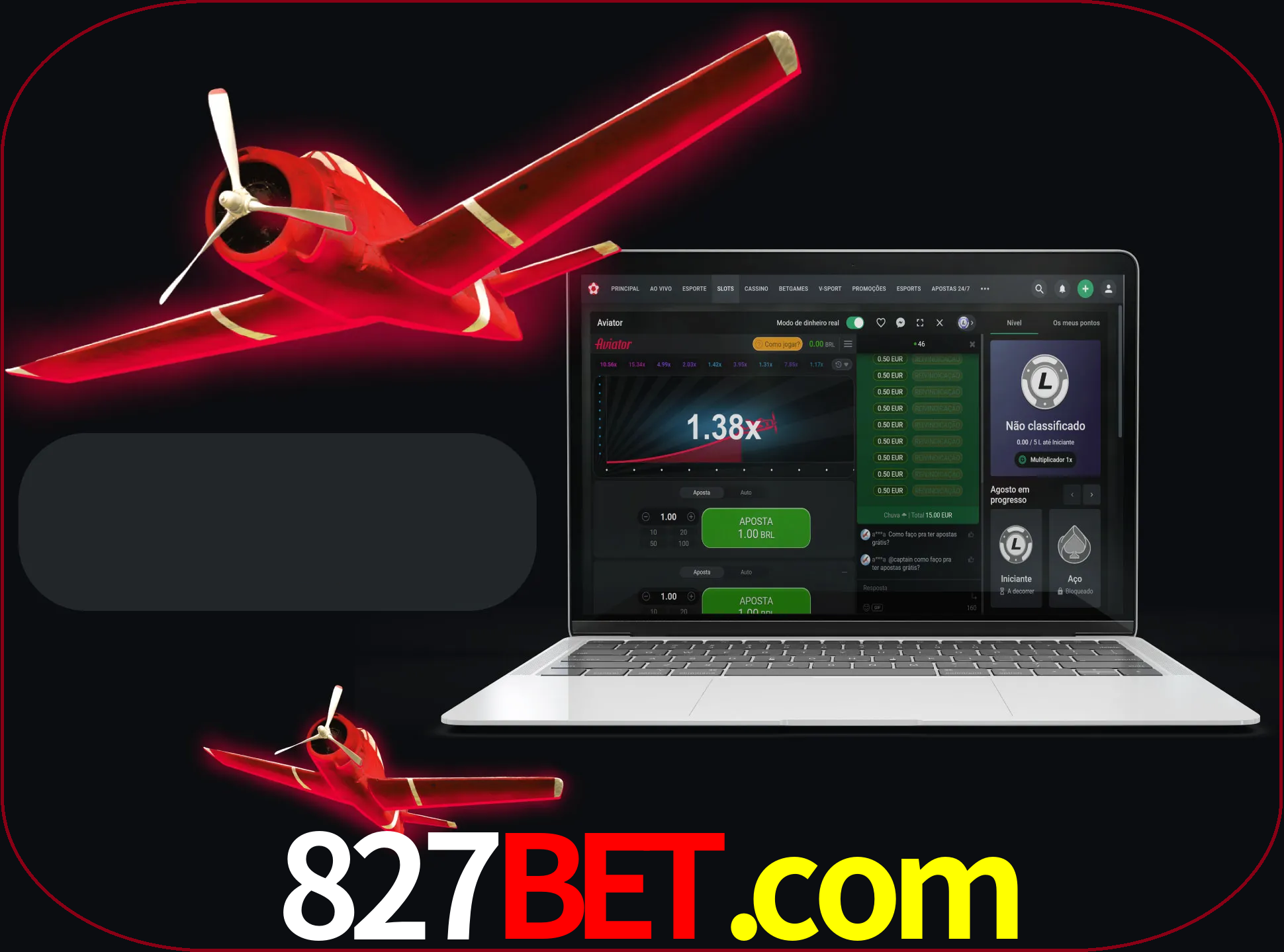 Vá para a seção de caça-níqueis e inicie o jogo Aviator.