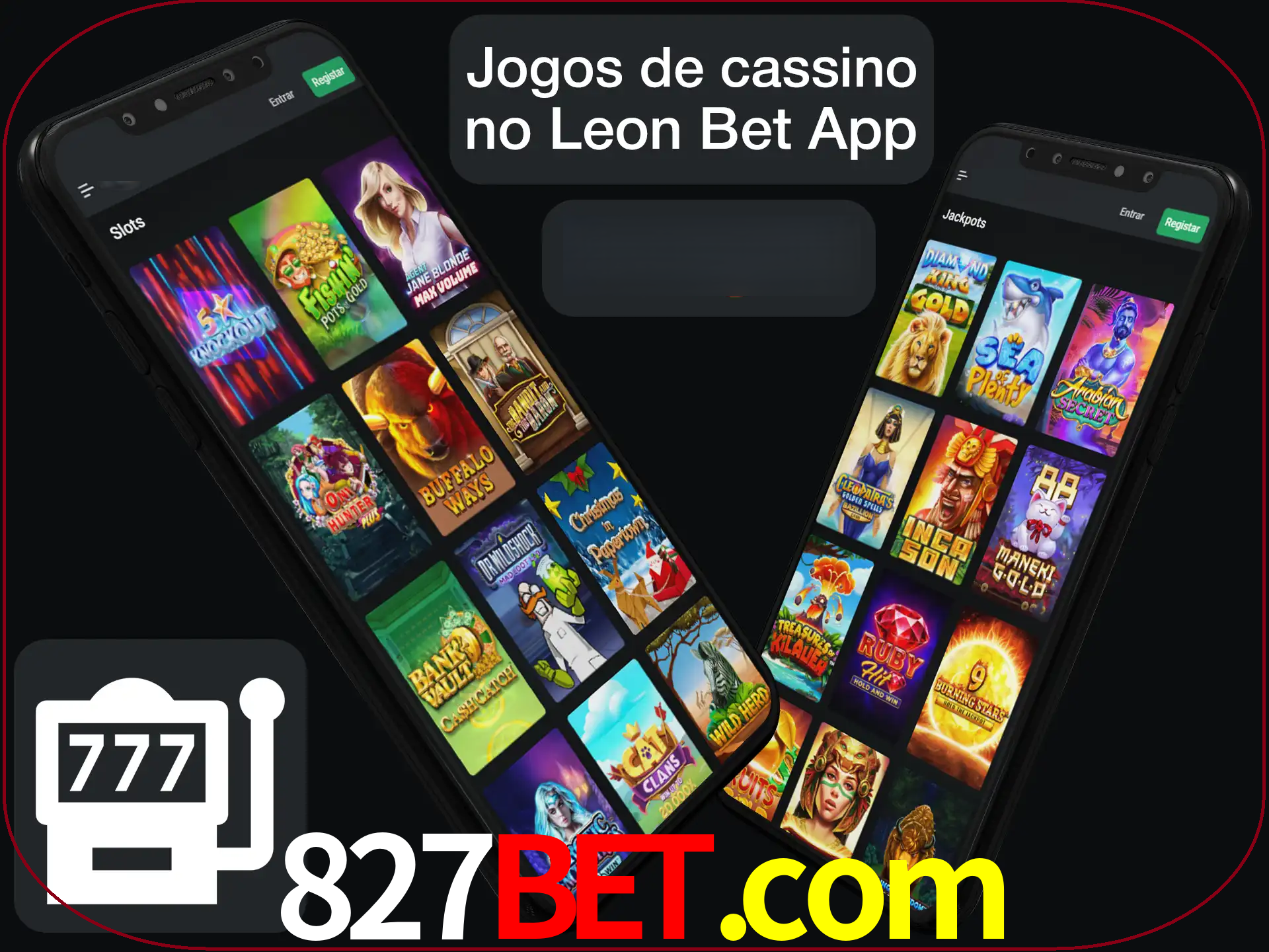 Escolha quais jogos de cassino jogar no app.