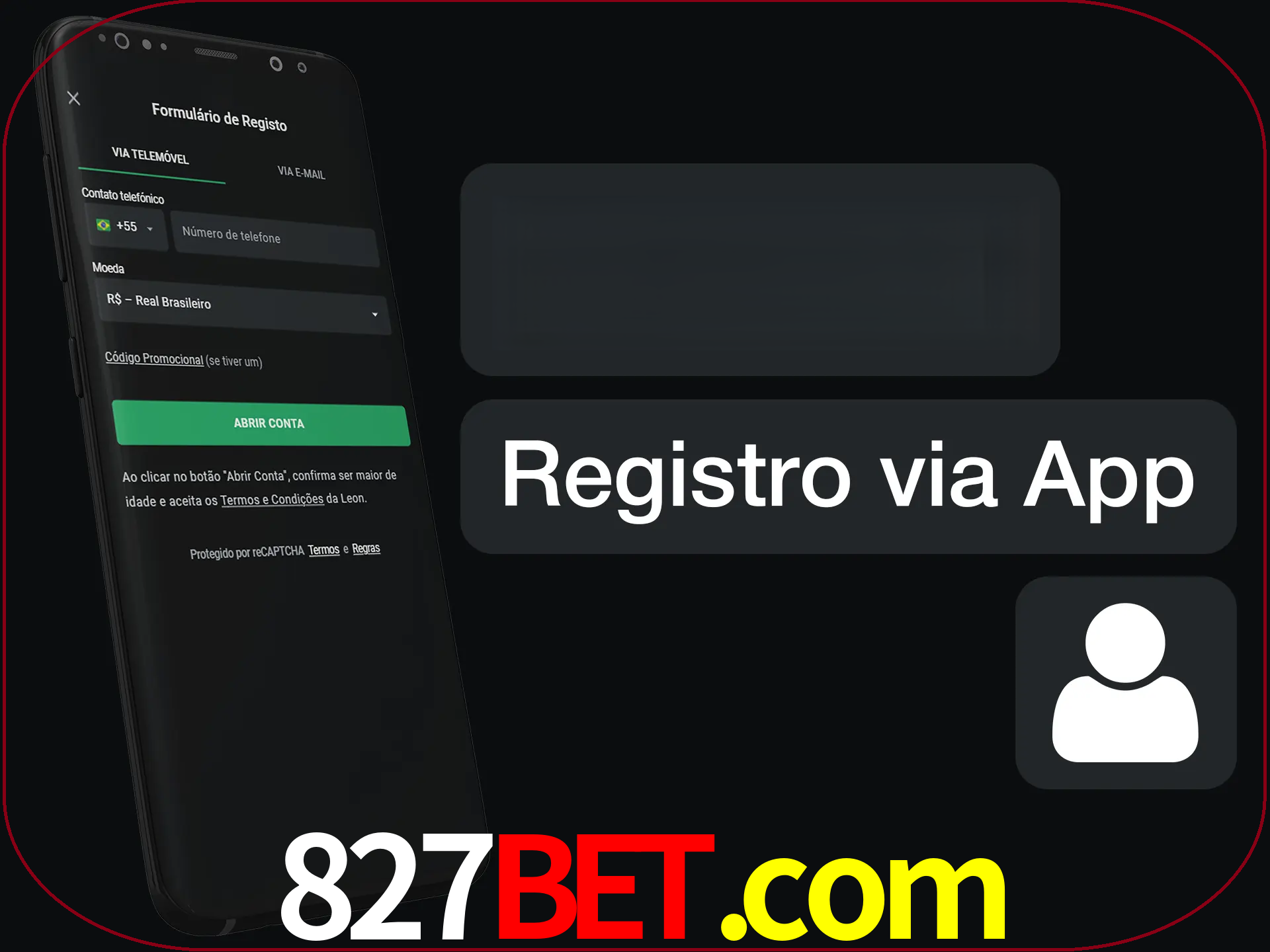 Registre-se com duas etapas usando o aplicativo.