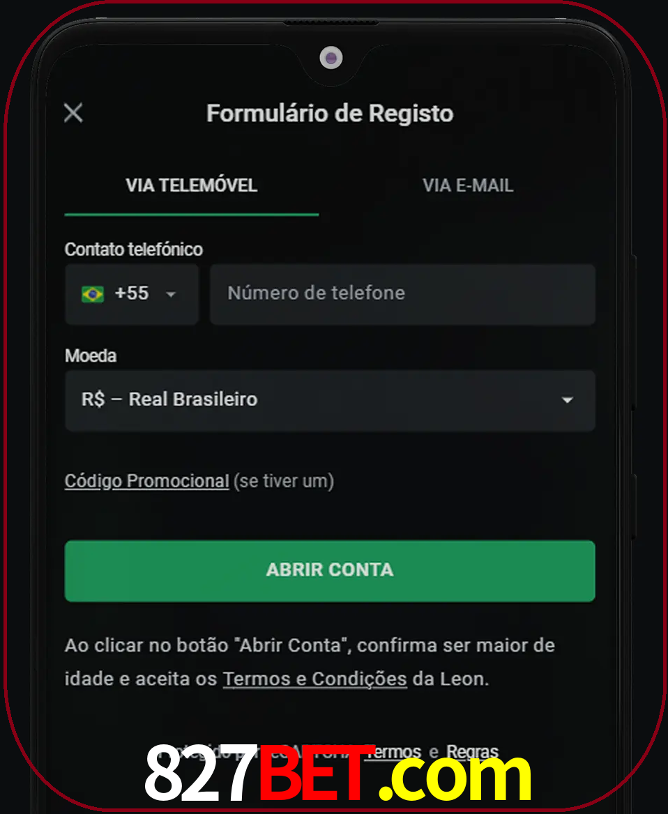 Abra o aplicativo e inicie o processo de registro.
