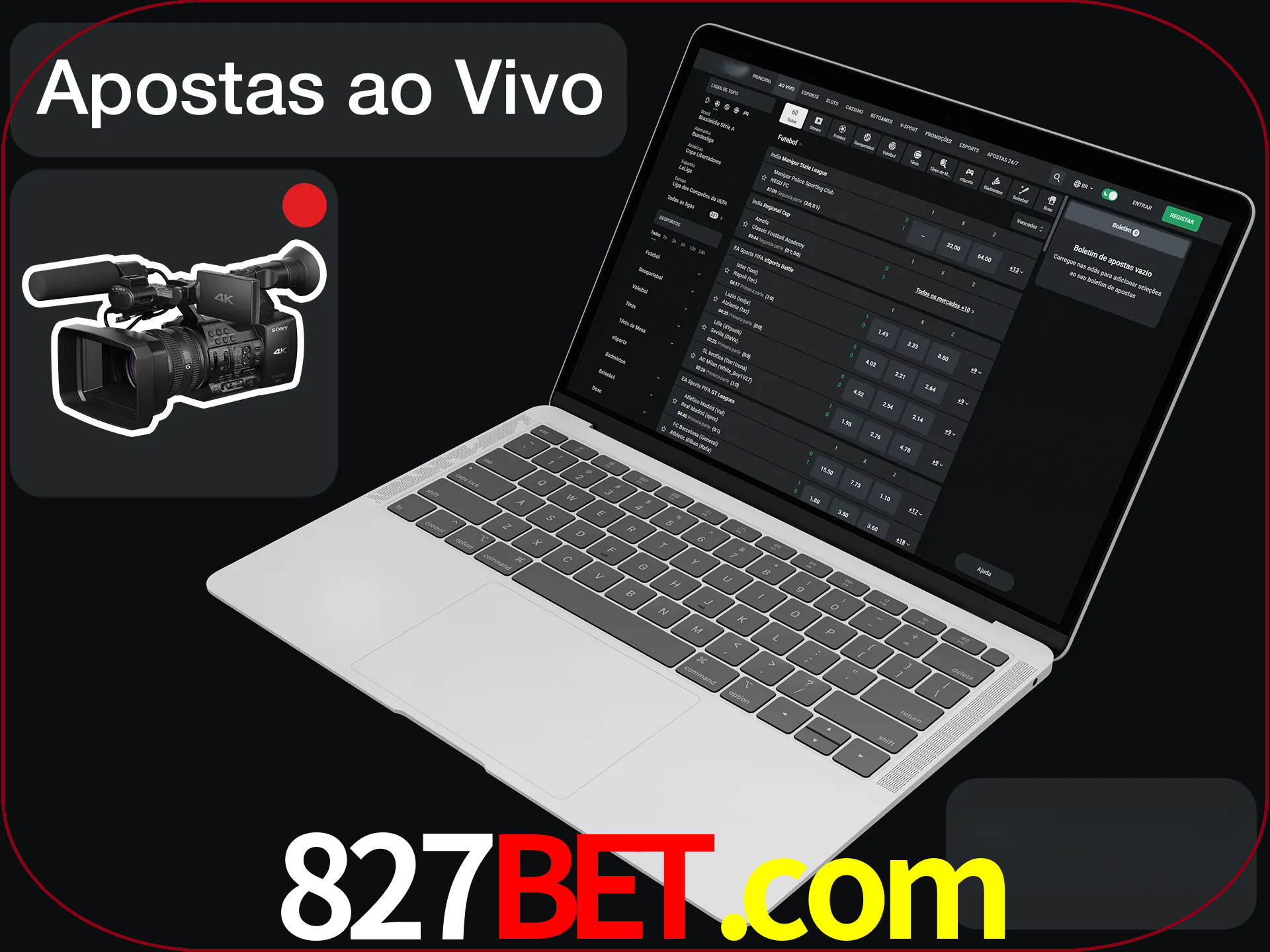 Aposte em formato ao vivo em nosso site.