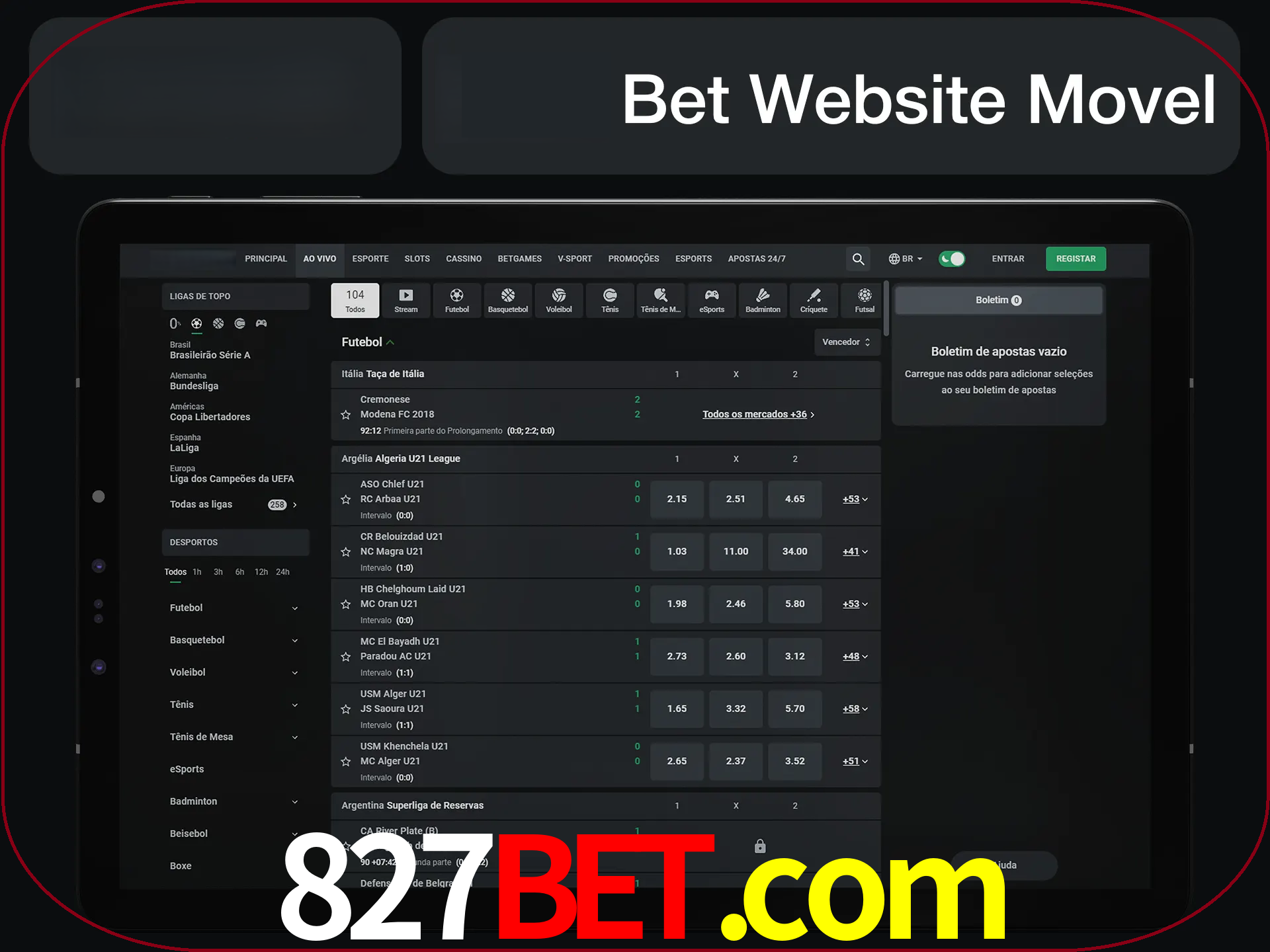 Use nosso website em qualquer dispositivo.