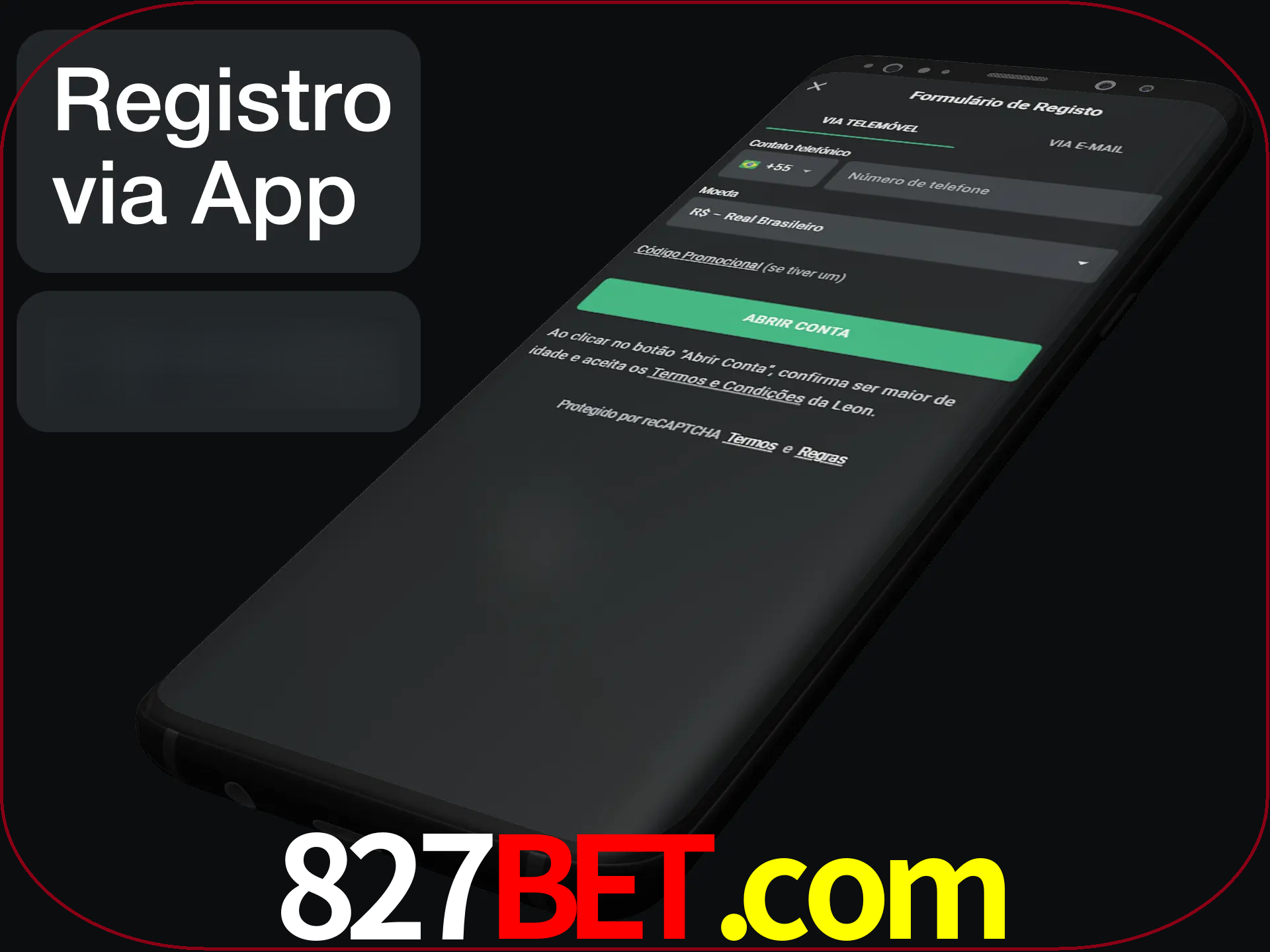 Registre-se quiclly em LeonBet usando o aplicativo.